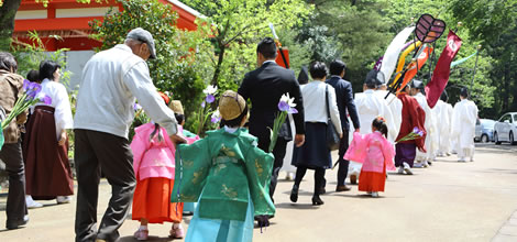 春季大祭稚児さん募集のイメージ